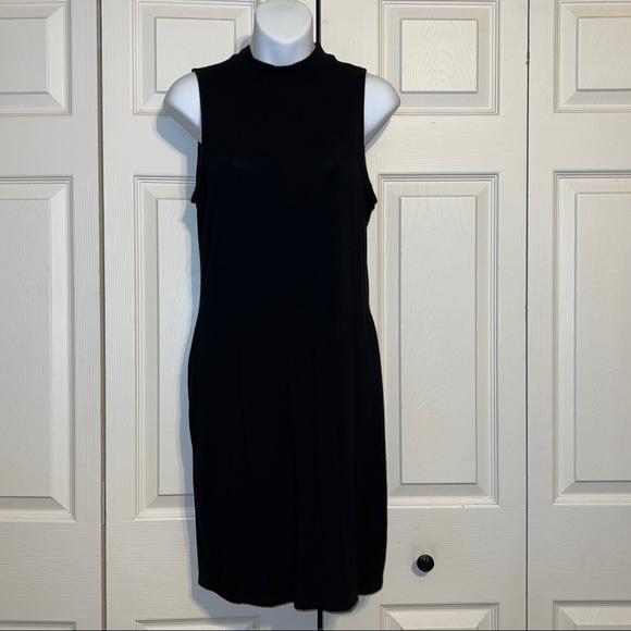 Black mock turtleneck midi dress L - Picture 2 of 11